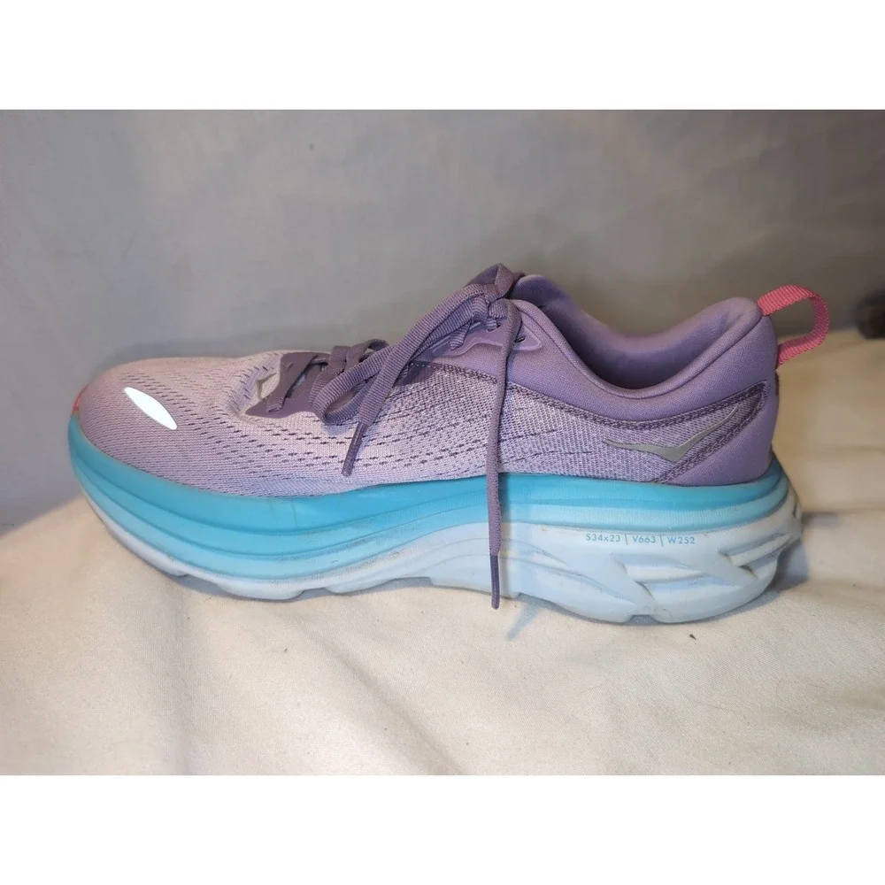 HOKA ONE ONE Women's Bondi 8 Running Shoe 1127952 Chalk Violet Pastel Lilac 8.5B